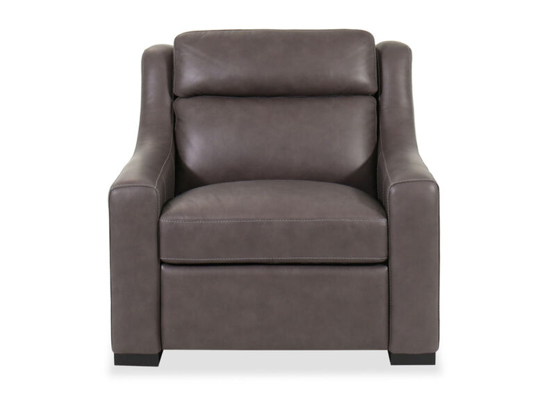 Germain Leather Power Chair in Gray