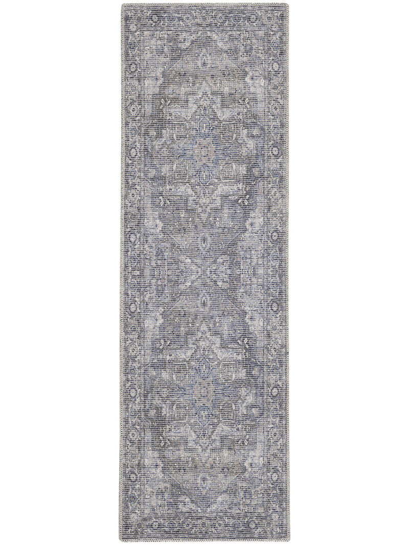 Machine Washable Series 1 SR101 Gray 2'2" x 10' Rug image number 0
