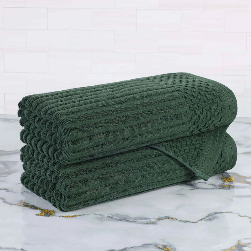 2-Piece Cotton Ribbed Bath Towel Set &ndash; Plush and Quick-Dry image number 1