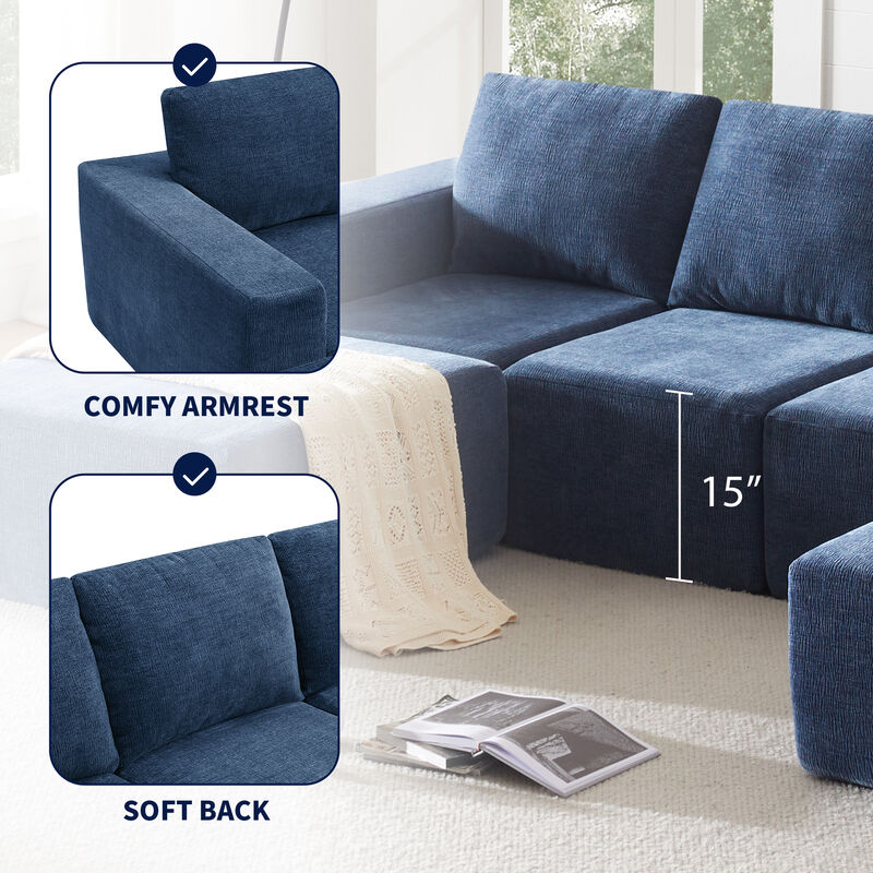 Merax Modular U Shaped Sectional Sofa Floor Couch Set