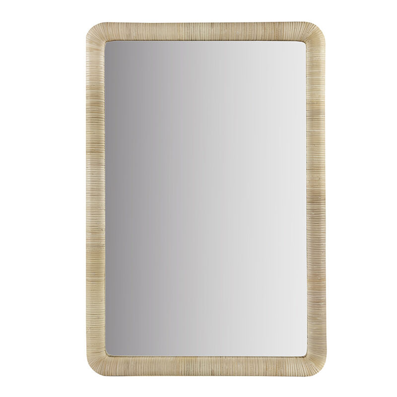 Gracie Mills Janell Serenity Reflected Natural Rattan Rectangle Wall Mirror image number 0