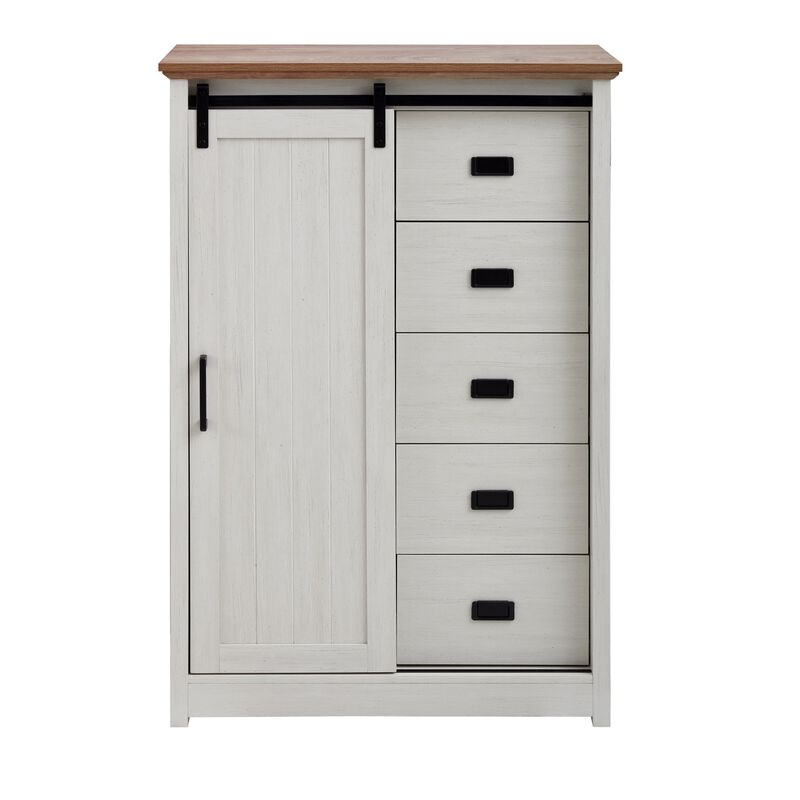 47.64 in. H Accent Cabinet with 5 Drawers and 4 Shelves