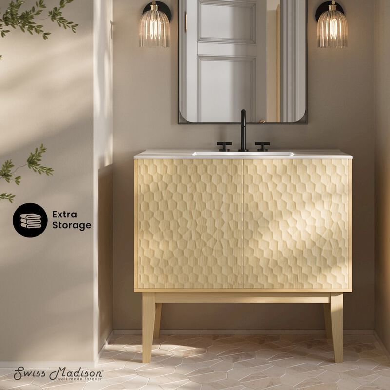 36" Freestanding Bathroom Vanity with 3-Hole Widespread Sink Top image number 1