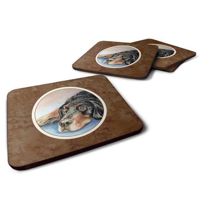 Caroline's Treasures 7062FC Gordon Setter Waiting On Mom Foam Coasters (Set of 4), 3.5, Multicolor