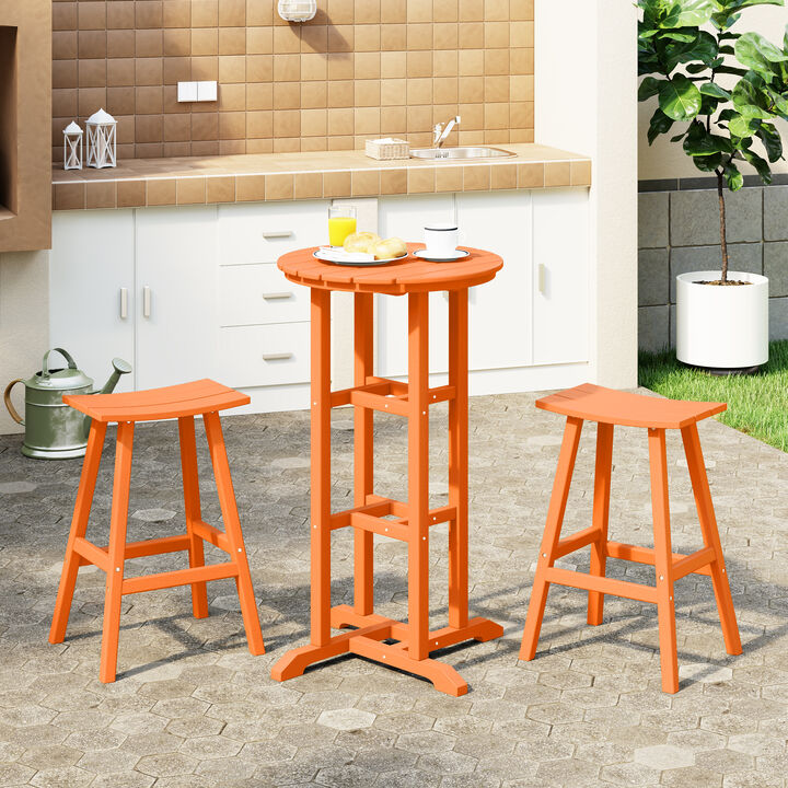 WestinTrends Outdoor Patio Bar Height Table and Bar Stool 3-Piece Dining Set