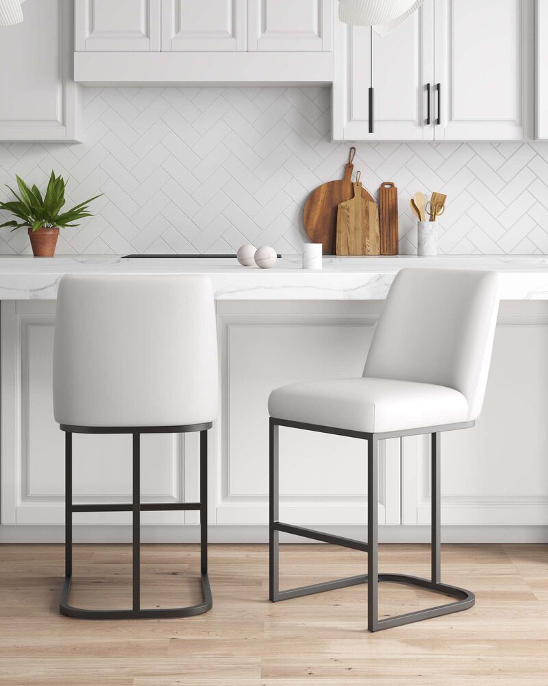 Serena White Counter Stools (Set of 2)