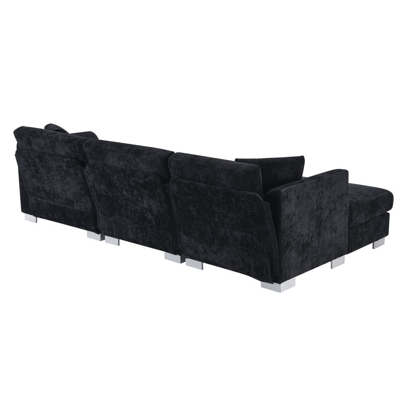 Merax Modern Cloud L-shaped Sectional Sofa with Pillows