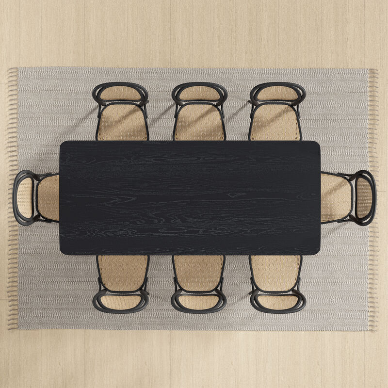 79 Cinna Natural Oak Wood Rectangle Dining Table (Seats 8)