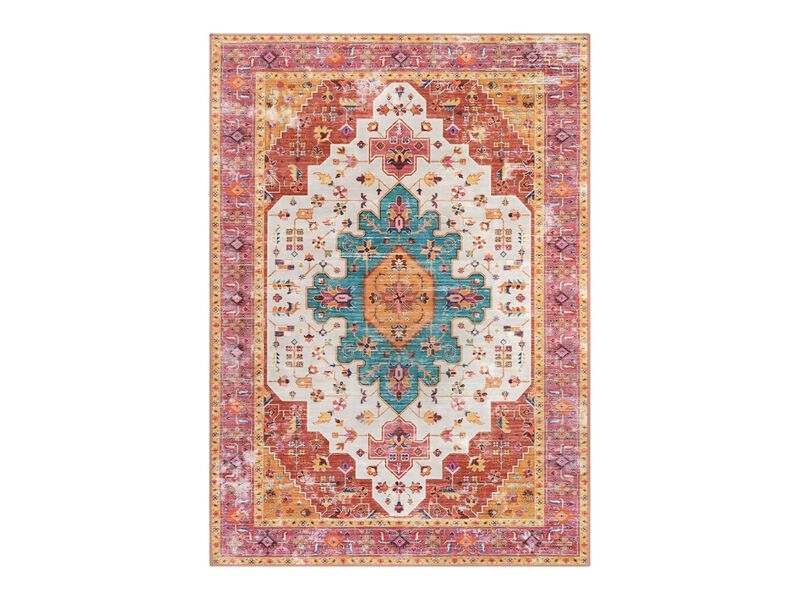 Washable Vintage Boho Area Rug 5x7 Non Slip Bedroom Living Room Carpet image number 0