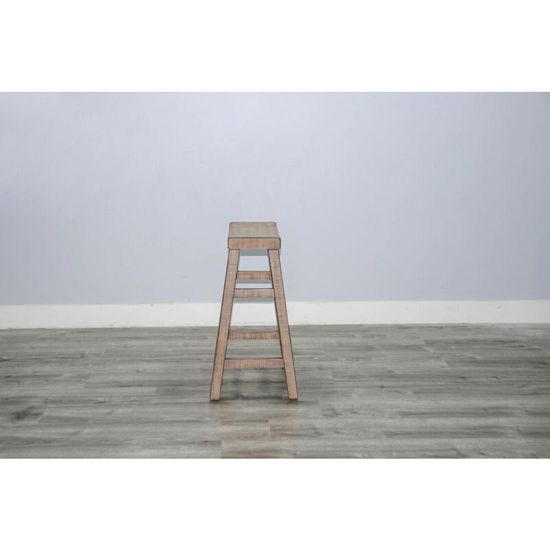 Sunny Designs Beach Pebble Bar Saddle Seat Stool, Wood Seat