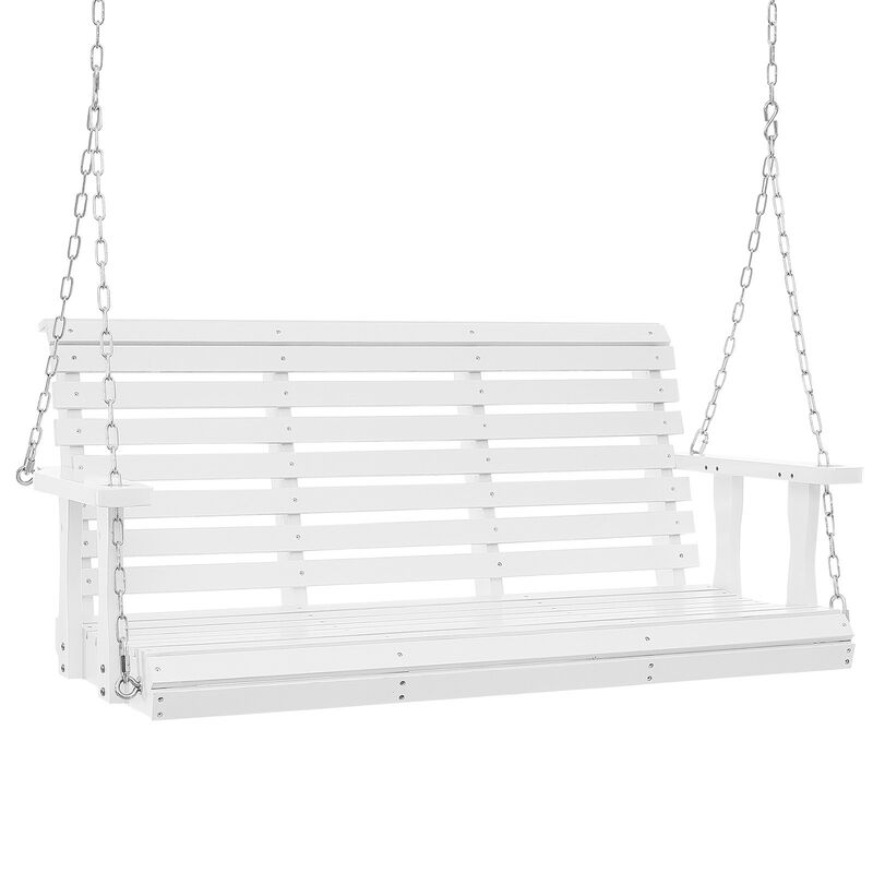 Outdoor Swing Bench &ndash; Wooden Porch Swing with Chains, Deck, or Patio Use