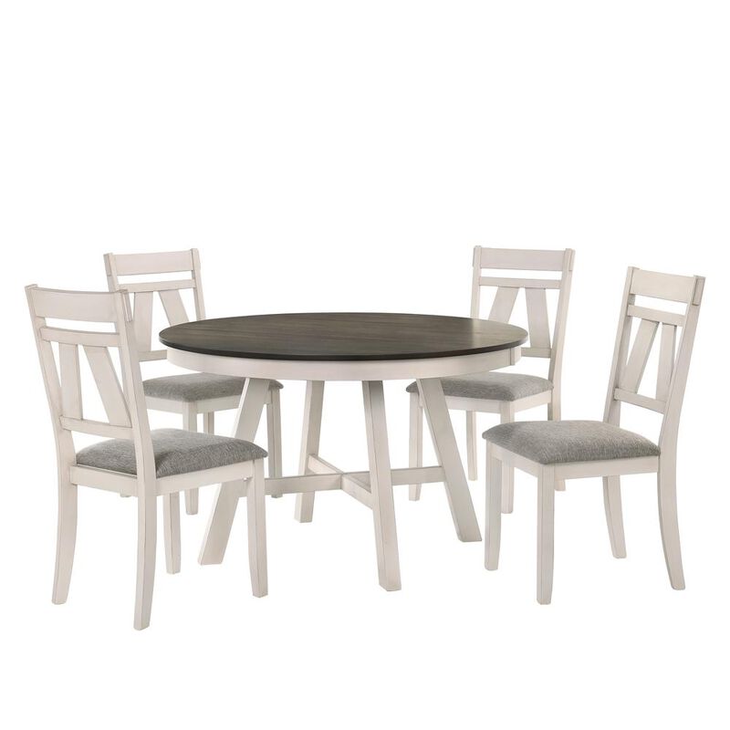 New Classic Furniture Maisie Round Table-White/Brown