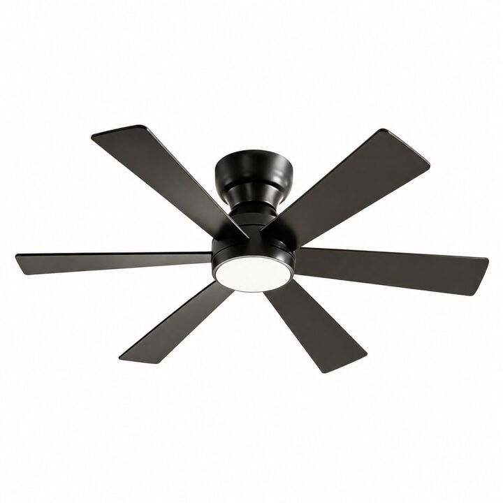 ELEMENT ACE Flush Mount Ceiling Fan with Dimmable LED Light, Remote Control, Quiet Reversible DC Motor, Six Blades