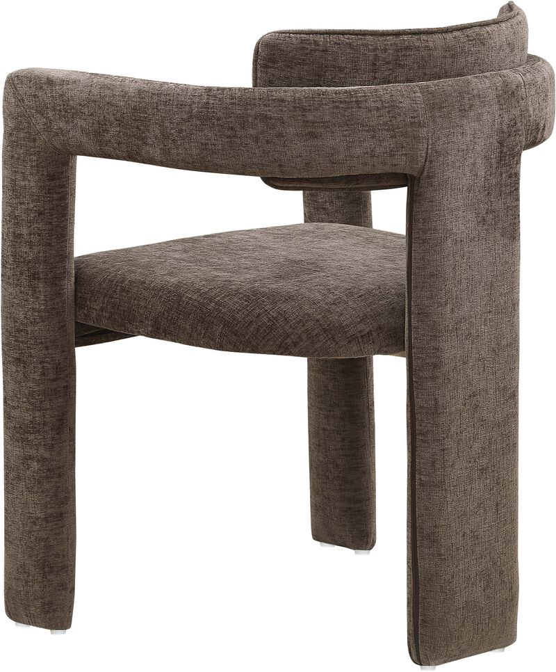 Meridian Furniture Brenda Brown Chenille Fabric Dining Chair, Set of 2