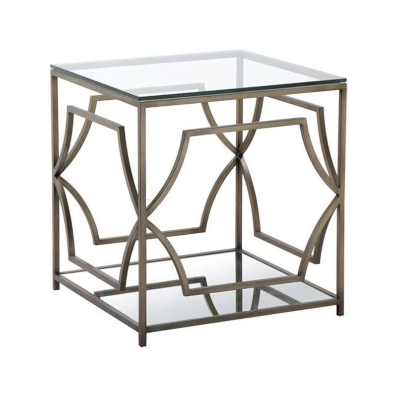 Pangea Home Z-Edward Square Side Table Brass