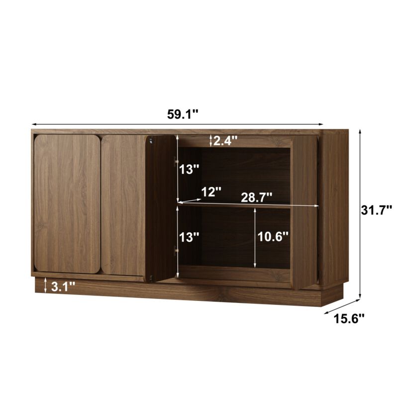 Boxpex 4-Door Sideboard Buffet Cabinet image number 9