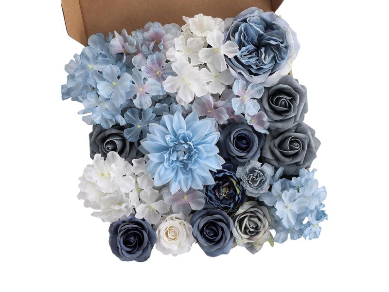White Artificial Rose Flower Stems Wedding Centerpiece Decor image number 0
