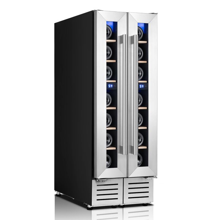 7 Inch Wine Fridge, 7 Bottle Wine Cooler, Built-in or Freestanding Wine Refrigerator, for Home Kitchen, Bar &ndash; Set of 2