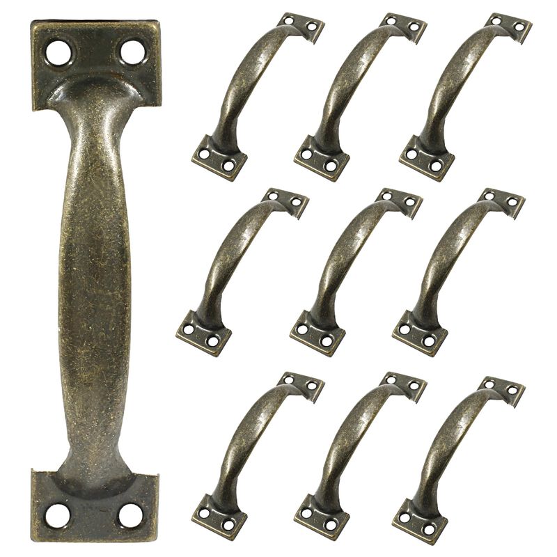 Zorveiio 10Pcs 4    Metal Door Handles Bow, Large Door Pulls Vintage barn Handles for Furniture Cabinets Kitchen Drawer Dresser