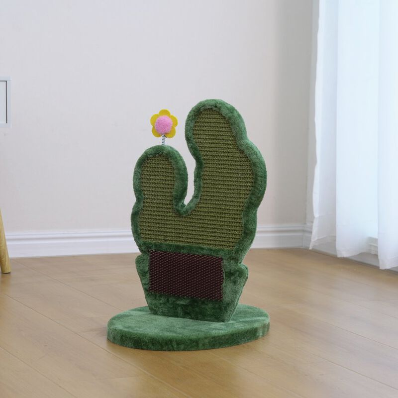 Petpals Natural Sisal Cactus-Shaped Cat Scratcher - 18"H, Natural Sisal, Small,