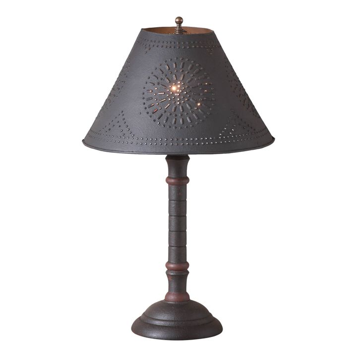 Gatlin Lamp In Hartford Black With Red With Shade
