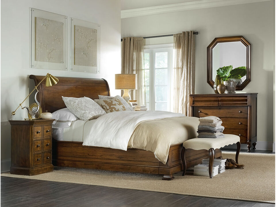 Archivist Queen Sleigh Bed with Low Footboard