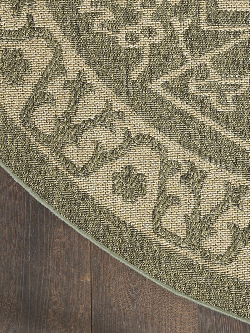 Tulum TLM05 Olive 8' x Round Rug image number 1