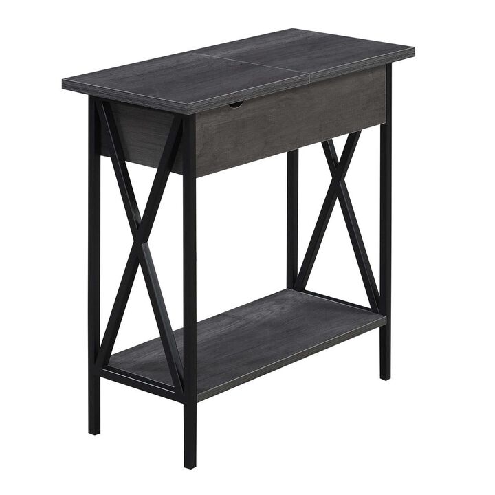 Convience Concept, Inc. Tucson Flip Top End Table with Charging Station and Shelf
