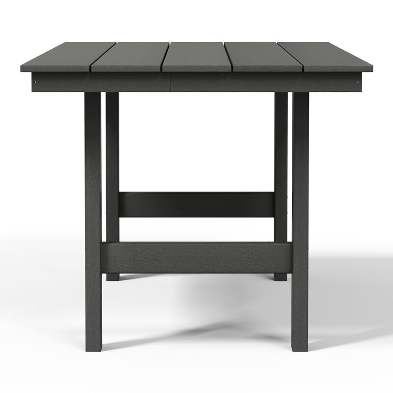 WestinTrends 7-Piece HDPE Outdoor Rectangular Patio Dining Table Set with Side Chairs