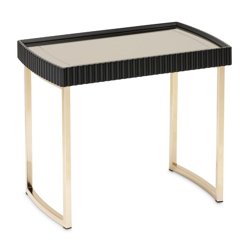 Michael Amini Lisbon Nesting Tables, Set of 3 - Silken Matte Black