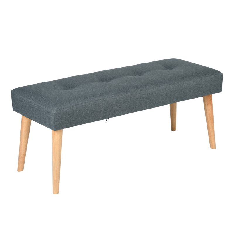 Modern Bench Ottoman, Upholstered Stools End of Bed Bench, GREEN image number 1