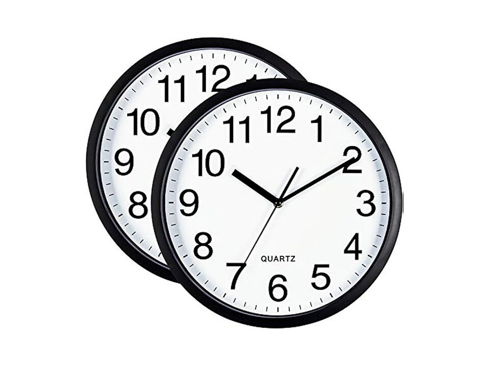 Black Pack Bold Sweep Wall Clock 10 Inch Silent Non Ticking Easy Read