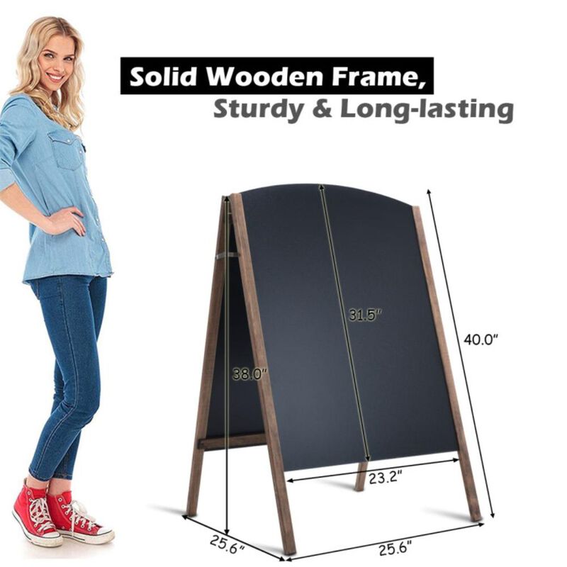 Hivvago 40 Inch Wood A-Frame Sidewalk Wedding Signage Chalkboard