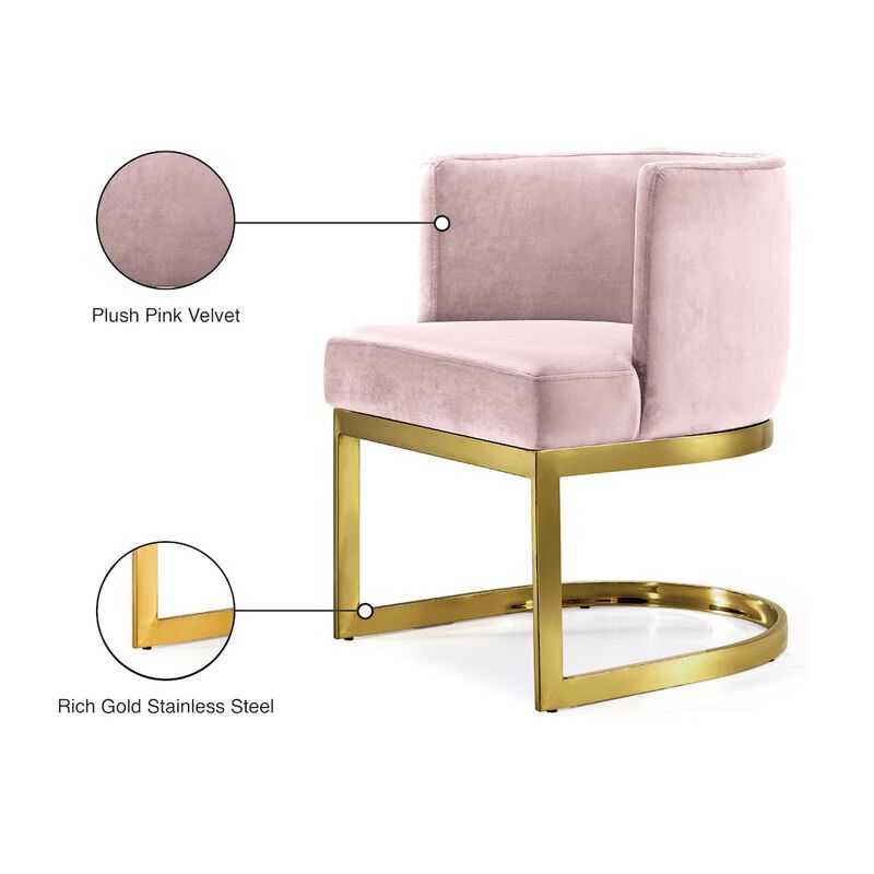 Meridian Furniture Gianna Pink Velvet Dining Chair