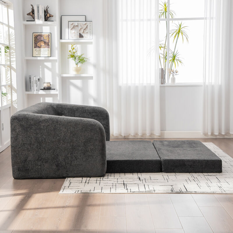 GOODSILO 2-in-1 Pull Out Foldable Loveseat Sofa Bed with Armrest & Backrest Pillows image number 8