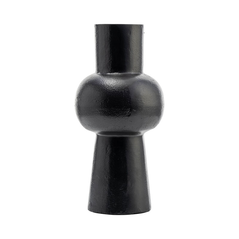 Metal,12"h, Mid Ellipsoid Vase,black image number 0