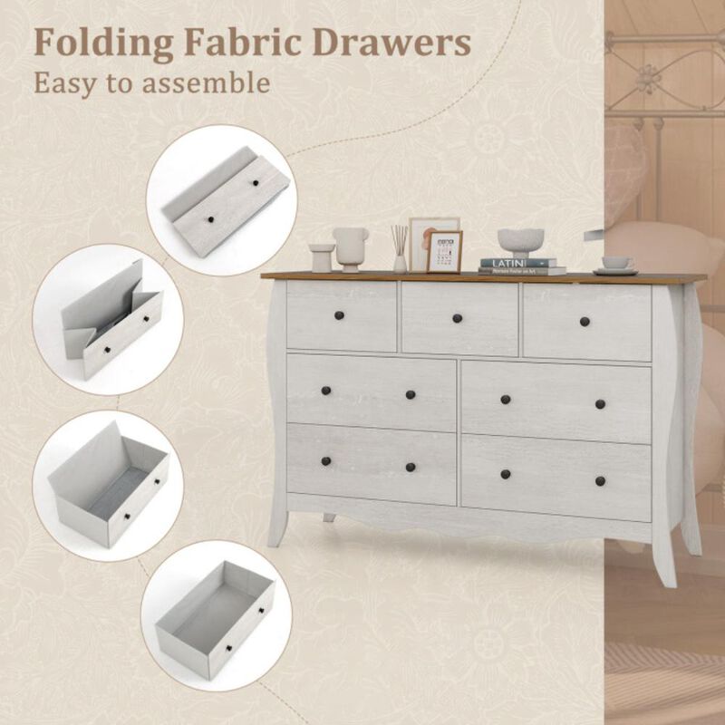Hivvago Closet Storage Organizer with 7 Folding Fabric Drawers