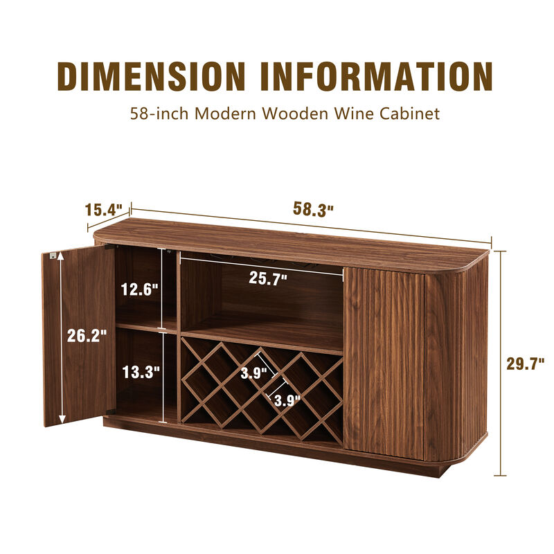 Nunzes Modern Wavy Curve Sideboard image number 8