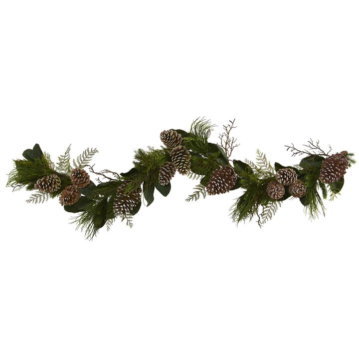 HomPlanti 6' Pine Cone and Pine Artificial Garland