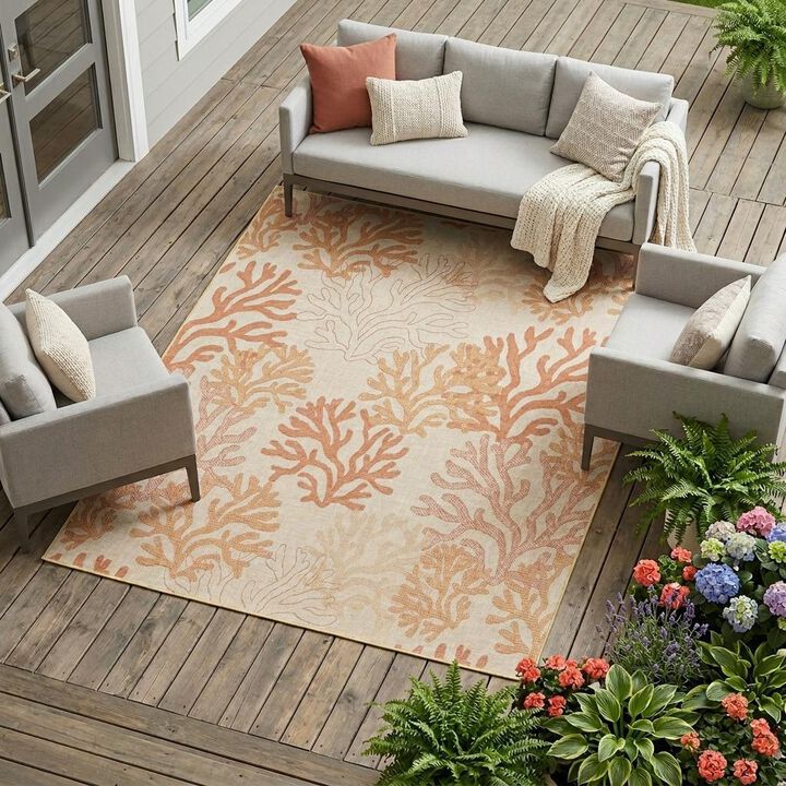 HomeRoots Nautical Indoor Outdoor Area Rug