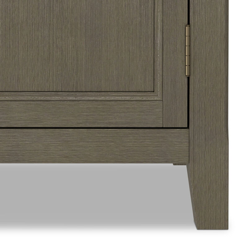 Burlington SOLID WOOD 30 inch Wide Transitional Low Storage Cabinet in Farmhouse Grey