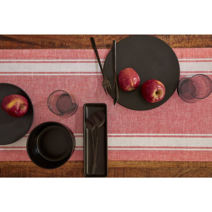 Solino Home 100% Pure Linen Table Runner - Country Stripe