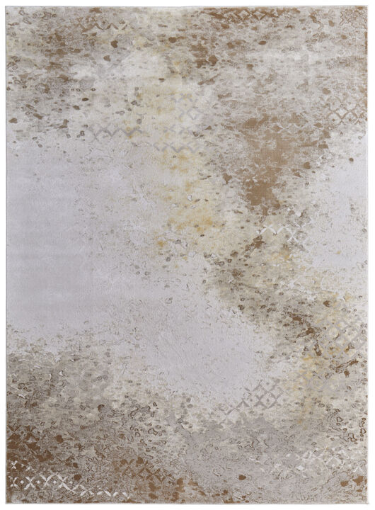 HomeRoots Abstract Power Loom Worn Faded Area Rug