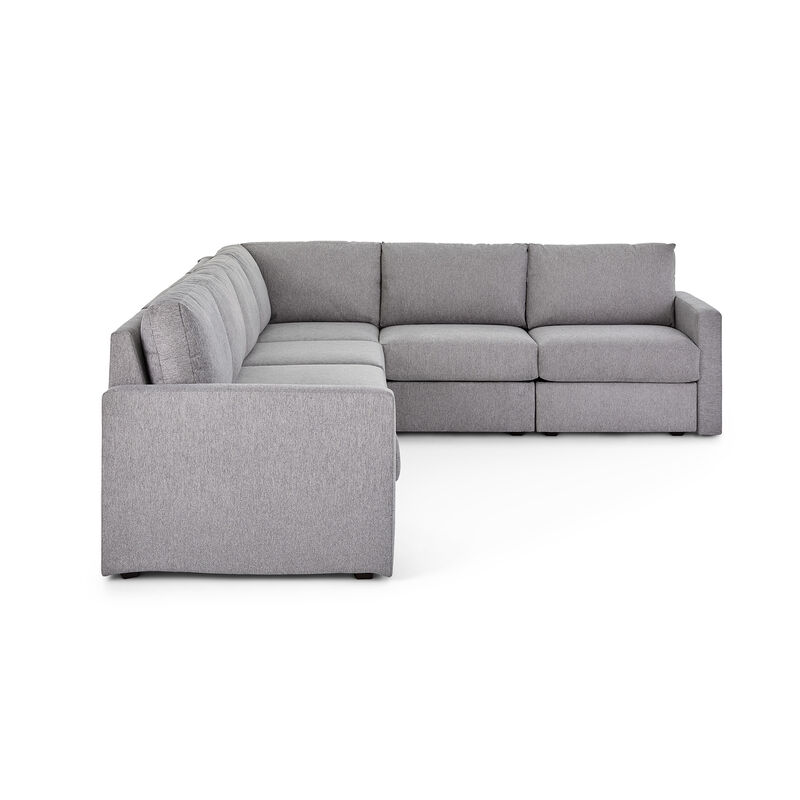 Flex Pebble 6-Seat Sectional with Standard Arm