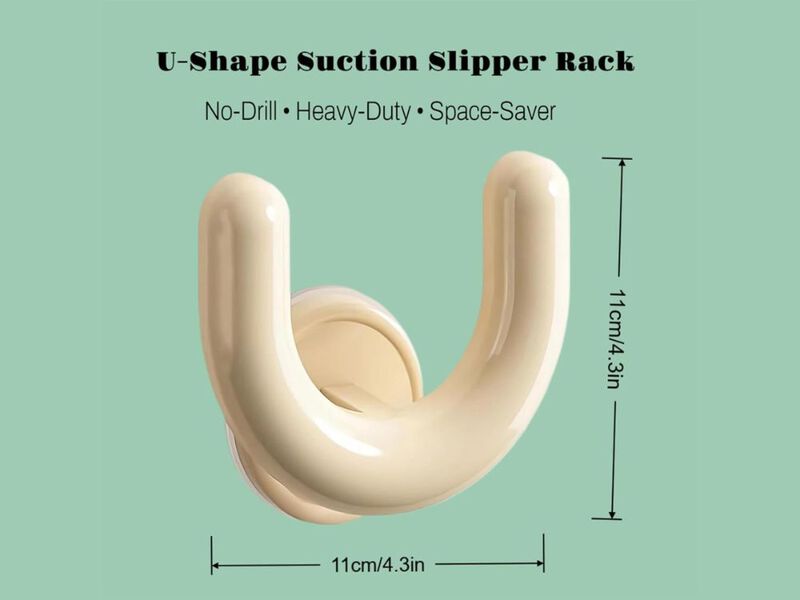 Metal Shoe Rack Space Saving Grey U Shaped Wall Mounted Suction image number 2