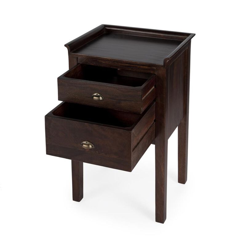 Butler Specialty Gabriel Solid Wood Side Table, Dark Brown