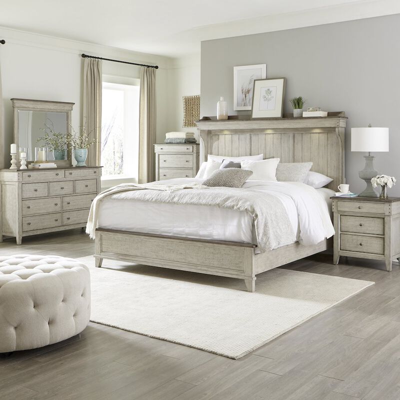 Liberty Furniture Ivy Hollow Queen Mantle Bed, Dresser & Mirror, Chest, Night Stand image number 1