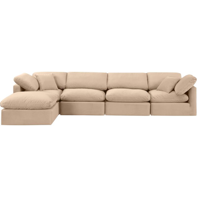 Meridian Furniture Indulge Beige Velvet Modular Sectional