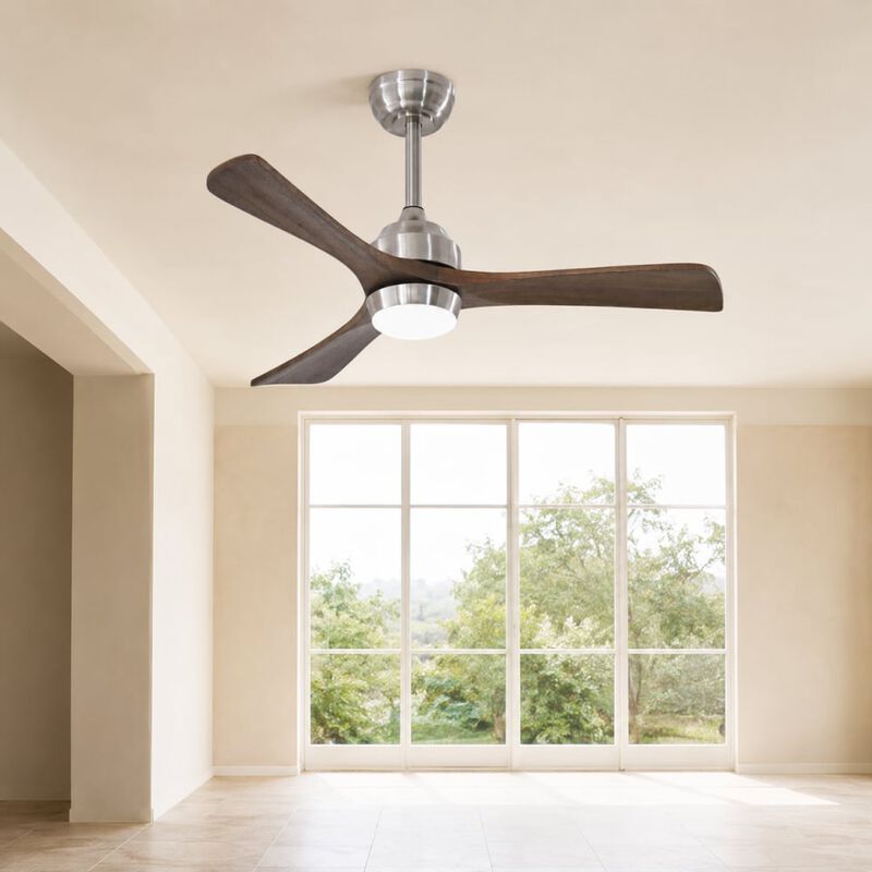 ELEMENT ACE Solid Wood Three Blade Ceiling Fan with LED Light, Remote Control, Quiet Reversible DC Motor for Indoor Rooms image number 3