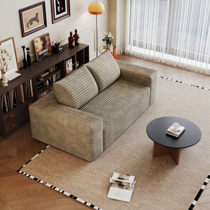Whisen 63" 2-Seat Modern Sofa, Cotton Deep Seat Loveseat for Living Room Bedroom, No Assembly Required image number 1